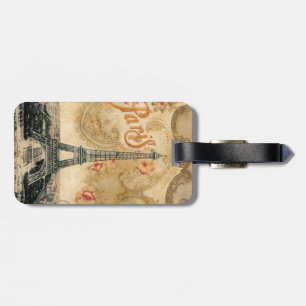 bagagelabel, parijs, vintage, eiffeltoren bagagelabel