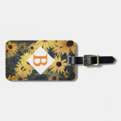 bagagelabel personaliseert gele bloemen (Voorkant horizontaal)
