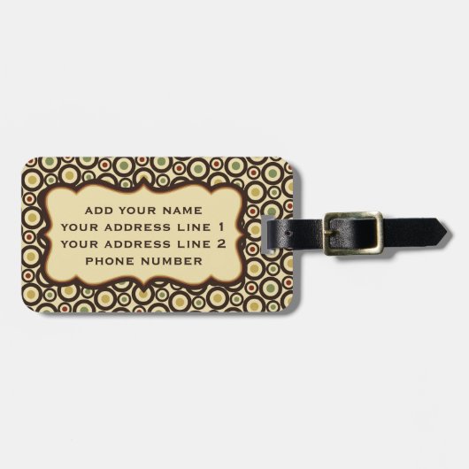 Bagagelabel personaliseren met lederen riem (Voorkant horizontaal)