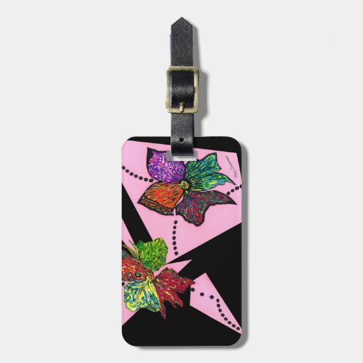 bagagelabel "Petals in Motion" (Voorkant verticaal)