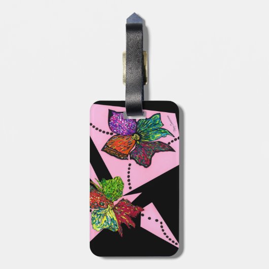 bagagelabel "Petals in Motion" (Achterkant verticaal)