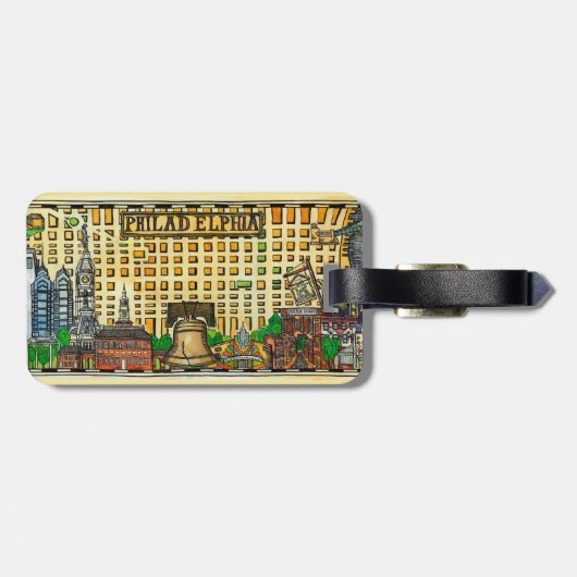 Bagagelabel Philadelphia Map (Achterkant horizontaal)