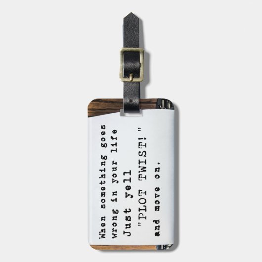 bagagelabel "Plot Twist" (Voorkant verticaal)