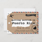 Bagagelabel Puerto Rico Airmail Save Date met Map Save The Date (Achterkant)