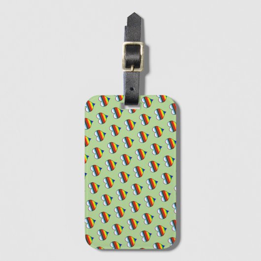 Bagagelabel Rainbow Heart Pattern (Voorkant (verticaal))