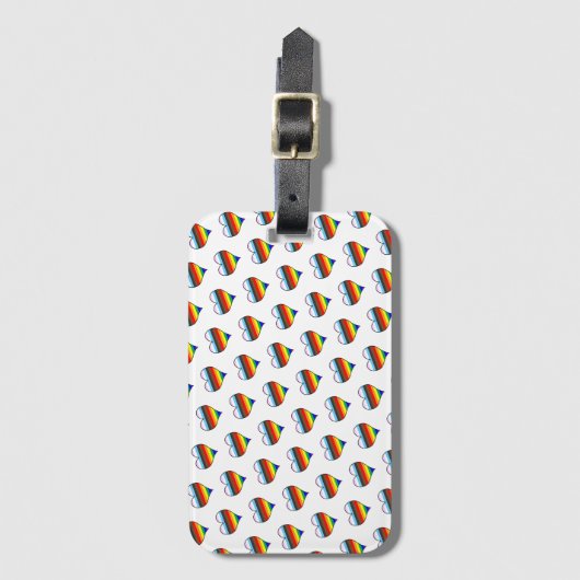 Bagagelabel Rainbow Heart Pattern (Voorkant (verticaal))