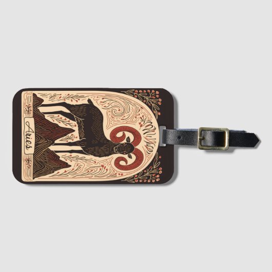 Bagagelabel Ram Hemelse Zodiac Art (Voorkant (horizontaal))