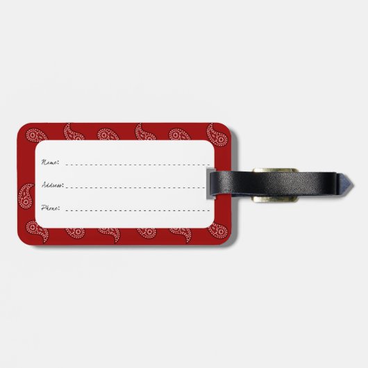 Bagagelabel Red Bandana (Achterkant horizontaal)