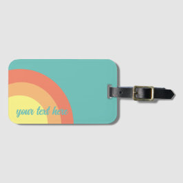 bagagelabel regenboog doel regenboog blauw, perzik