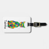 Bagagelabel regenboogkat (Voorkant horizontaal)