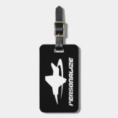 Bagagelabel reizen met vliegtuig-logo van straalja (Voorkant verticaal)