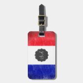 Bagagelabel  reizen onder Franse vlag (Voorkant verticaal)