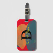 Bagagelabel reiziger - Aangepast monogram met naam (Voorkant (verticaal))