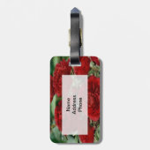 Bagagelabel Rode anjerbloemen (Achterkant verticaal)