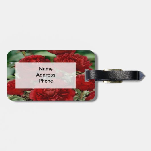Bagagelabel Rode anjerbloemen (Achterkant horizontaal)