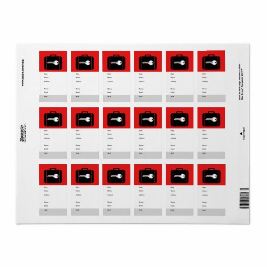 Bagagelabel Rood Etiket (Full Sheet)