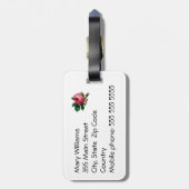 Bagagelabel Roos (Achterkant verticaal)