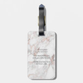 Bagagelabel Roos Gold Marble - aangepaste Sjabloon (Achterkant verticaal)