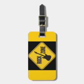 bagagelabel, rotszone, gitaar, rots en rol bagagelabel (Voorkant verticaal)