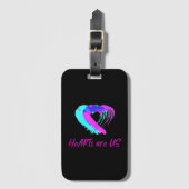 Bagagelabel roze en blauw hart (Voorkant (verticaal))