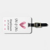 Bagagelabel - Roze Glitter Heart de heer & mevrouw (Voorkant horizontaal)