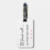 Bagagelabel - Roze Glitter Heart Mrs. (Achterkant verticaal)