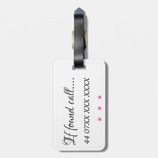 Bagagelabel - Roze Glitter Heart Mrs. (Achterkant verticaal)