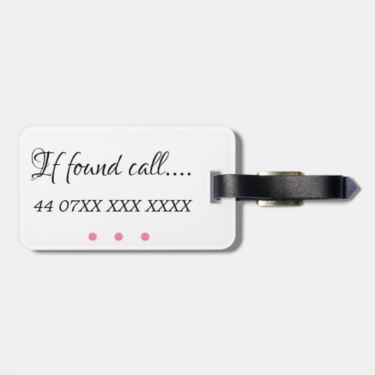 Bagagelabel - Roze Glitter Heart Mrs. (Achterkant horizontaal)