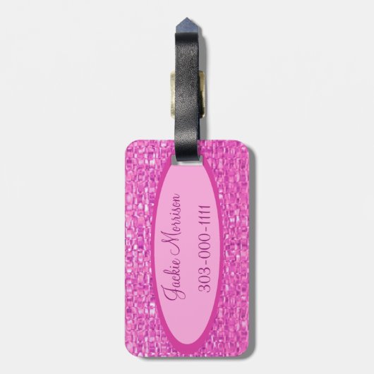 Bagagelabel Roze juwelen (Achterkant verticaal)
