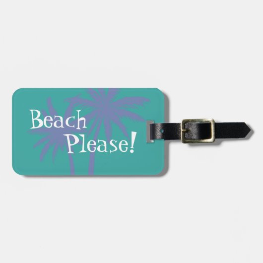 Bagagelabel Roze palmboom (Voorkant horizontaal)