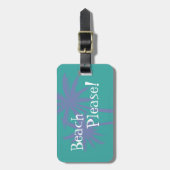 Bagagelabel Roze palmboom (Voorkant verticaal)