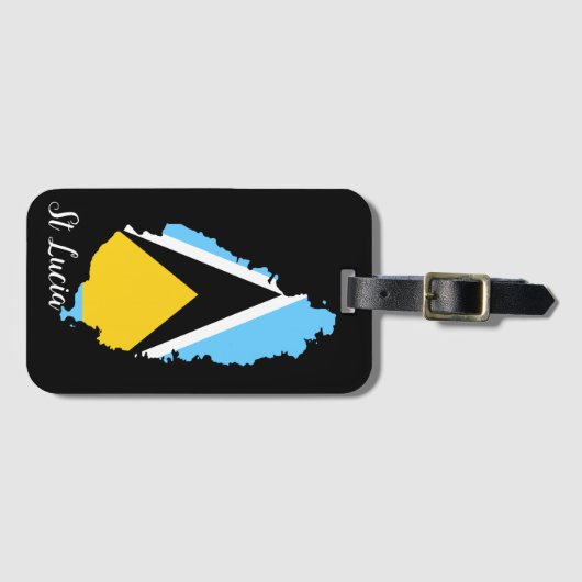 Bagagelabel Saint Lucia Flag Map (Voorkant (horizontaal))