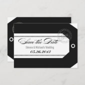 Bagagelabel Save the Dates klassiek zwart + wit Save The Date (Voorkant / Achterkant)