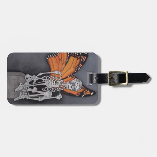 Bagagelabel Skelet Dag van de Dode Dekzak ID (Voorkant horizontaal)