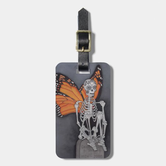 Bagagelabel Skelet Dag van de Dode Dekzak ID (Voorkant verticaal)