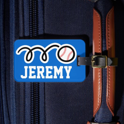 Bagagelabel sportthema | honkbalontwerp (Voorkant Insitu 4)