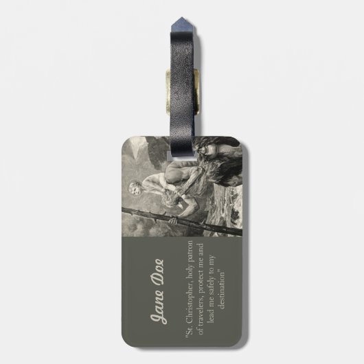 bagagelabel St. Christopher Traveler Jesus Prayer (Achterkant verticaal)