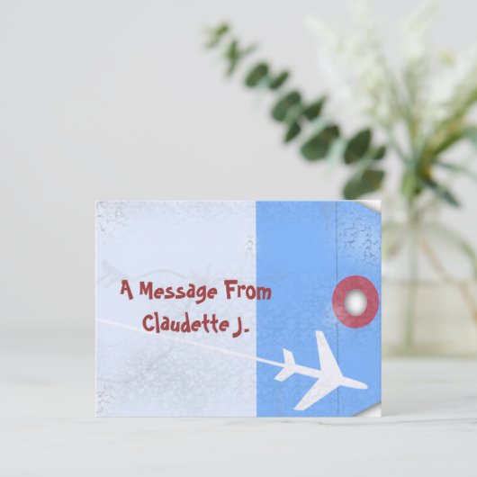 Bagagelabel stijl briefkaart (Staand voorkant)