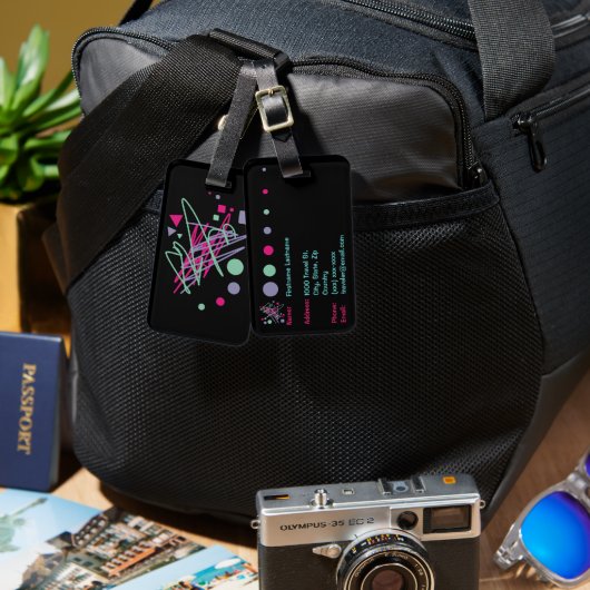 bagagelabel tachtig splash medley kunst (Voorkant /achterkant)