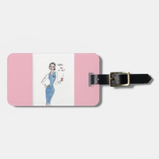 Bagagelabel. Thema stewardess Bagagelabel (Voorkant horizontaal)