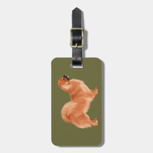 Bagagelabel Tibetaans-Spanjaard (rood) (Voorkant verticaal)