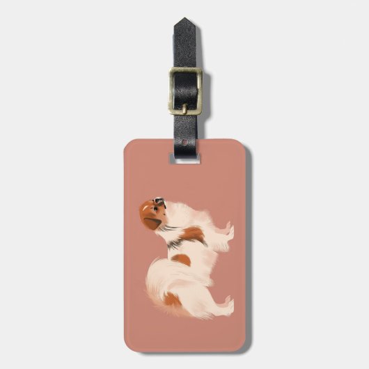 Bagagelabel Tibetan Spaniel (Parti) (Voorkant verticaal)