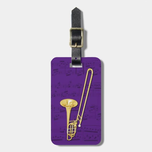 bagagelabel - Trombone (baars) - Kies kleur (Voorkant verticaal)