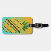 Bagagelabel tropische zomerananas (Voorkant horizontaal)