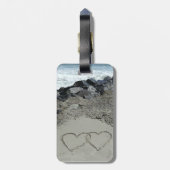 Bagagelabel - Twee harten in het zand (Achterkant verticaal)