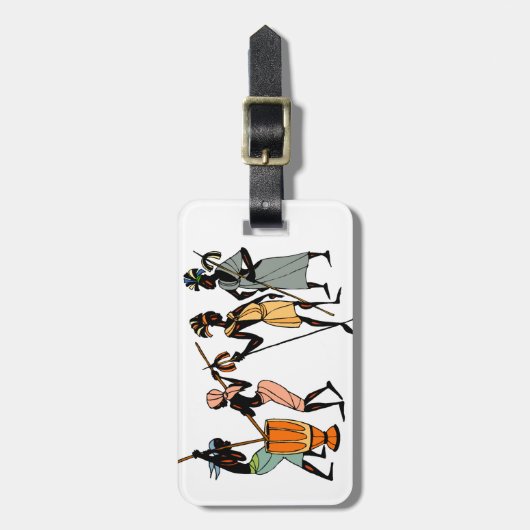 Bagagelabel van Afrikaanse stammenstam (Voorkant verticaal)