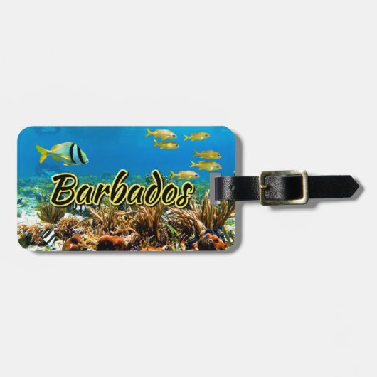 Bagagelabel van Barbados-koraalrif (Voorkant horizontaal)