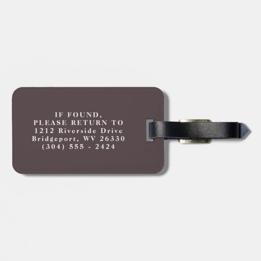 Bagagelabel van bijtende monogram (Achterkant horizontaal)