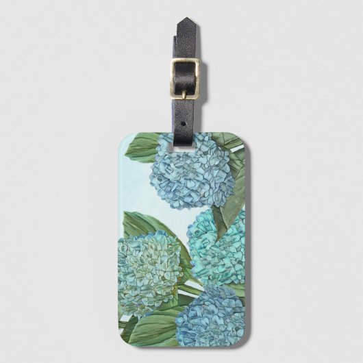 Bagagelabel van blauwe hydrangea (Voorkant (verticaal))