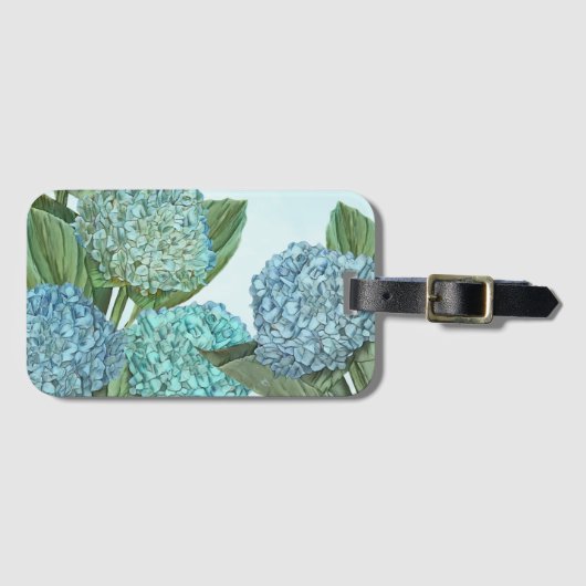 Bagagelabel van blauwe hydrangea (Voorkant (horizontaal))